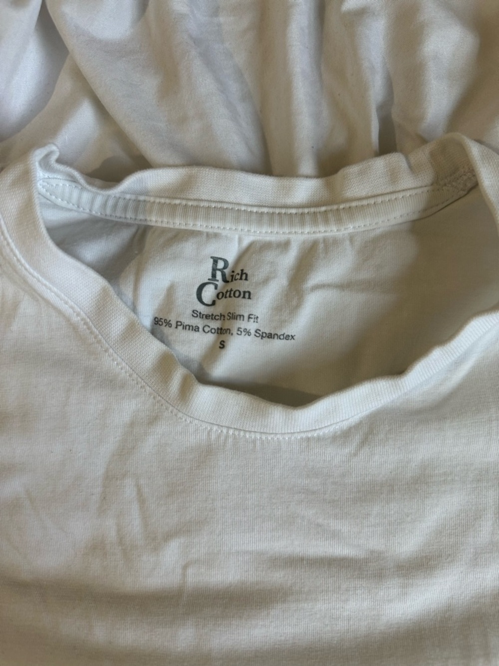 Rich Cotton White Stretch Slim Fit Tee